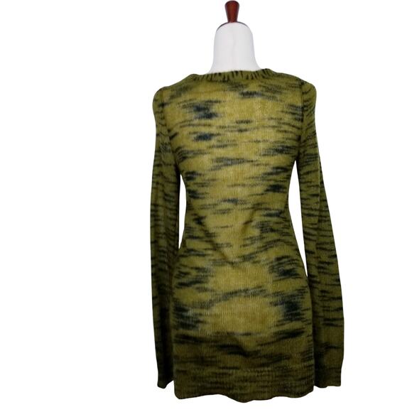 Free People FP BEACH Moss Green Mohair Tiger Stripe Cardigan Size M - Picture 5 of 12